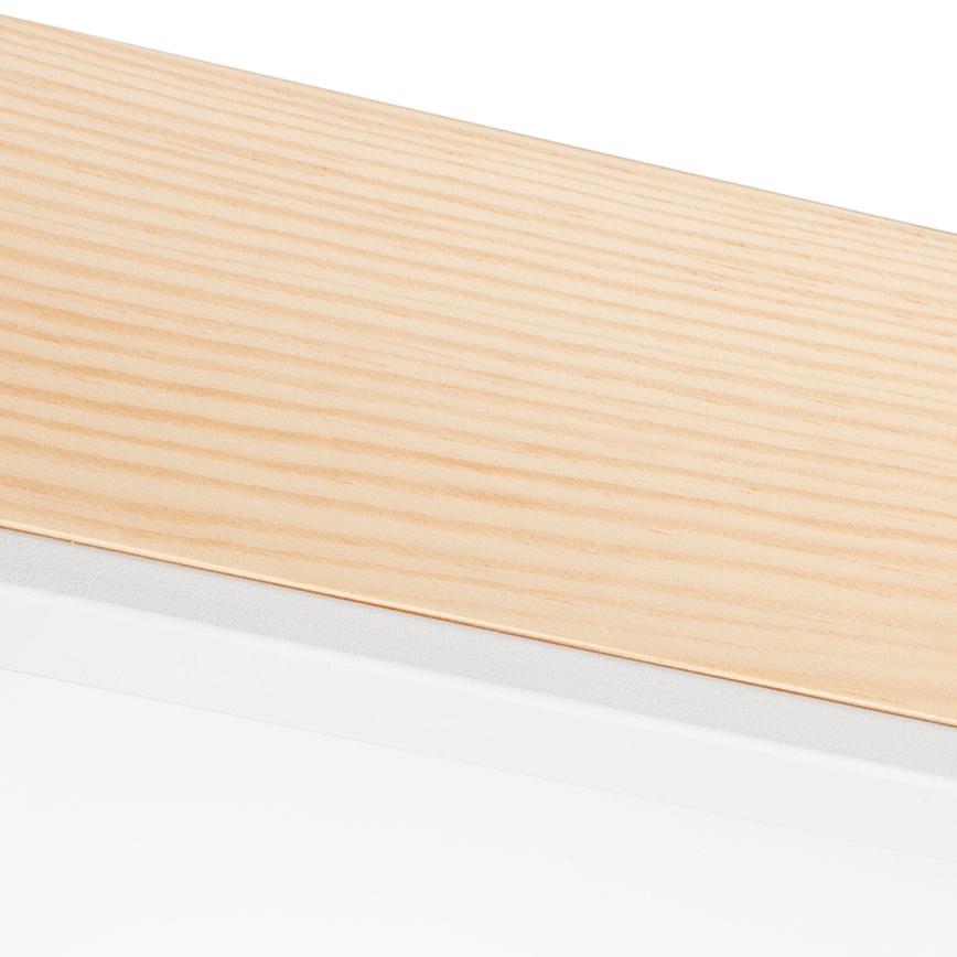 Plafoniera NATURAL SQUARE 4xE27/15W/230V 39x39 cm pino/bianco
