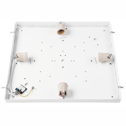 Plafoniera NATURAL SQUARE 4xE27/15W/230V 48x48 cm pino/bianco
