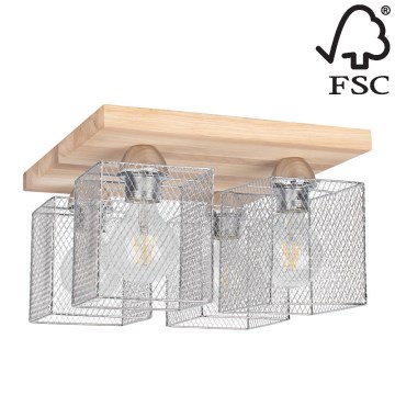 Plafoniera NORMAN WOOD 4xE27/25W/230V quercia opaco - certificato FSC
