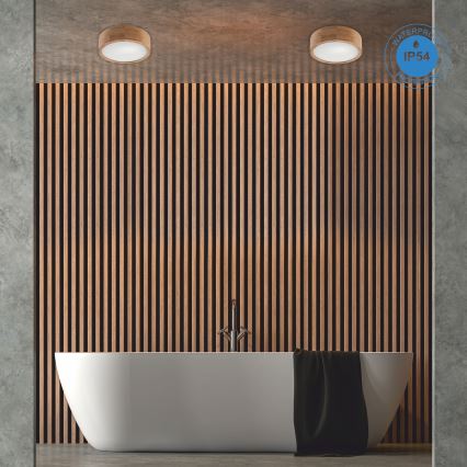 Plafoniera da bagno OAK 2xE27/15W/230V IP54 quercia ø 27 cm - FSC certificato