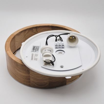 Plafoniera da bagno OAK 2xE27/15W/230V IP54 quercia ø 27 cm - FSC certificato