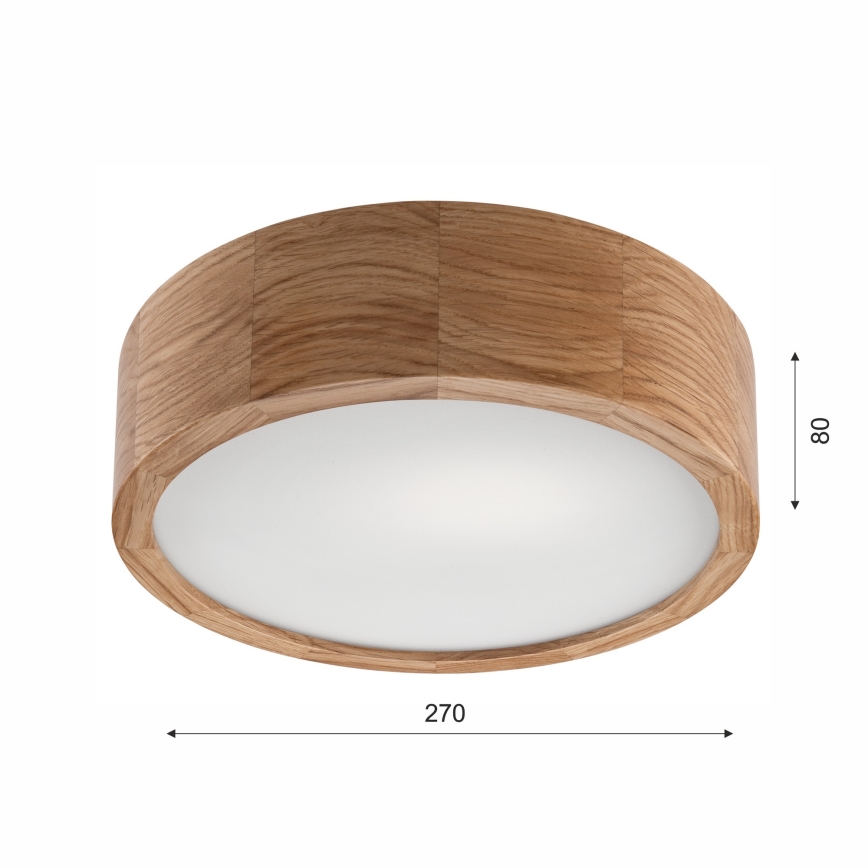 Plafoniera da bagno OAK 2xE27/15W/230V IP54 quercia ø 27 cm - FSC certificato
