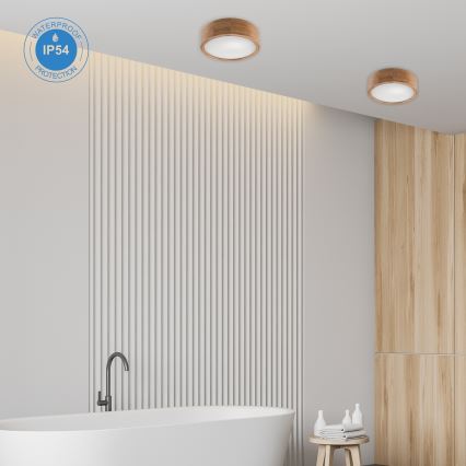 Plafoniera da bagno OAK 2xE27/15W/230V IP54 rovere Ø 27 cm