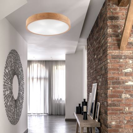 Plafoniera OAK 4xE27/60W/230V ø 57 cm quercia