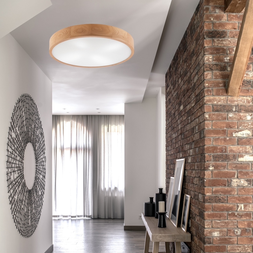 Plafoniera OAK 4xE27/60W/230V ø 57 cm quercia