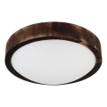 Plafoniera OAK SLIM 1xE27/15W/230V Ø 27 cm rovere/marrone scuro