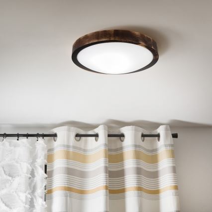Plafoniera OAK SLIM 1xE27/15W/230V Ø 27 cm rovere/marrone scuro