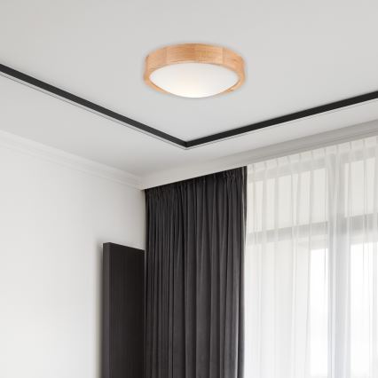 Plafoniera OAK SLIM 1xE27/60W/230V quercia ø 27 cm - FSC certificato