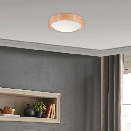 Plafoniera OAK SLIM 1xE27/60W/230V quercia ø 27 cm - FSC certificato
