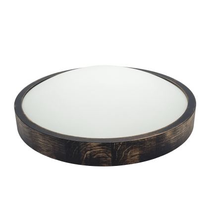 Plafoniera OAK SLIM 2xE27/15W/230V Ø 37 cm, rovere/marrone scuro