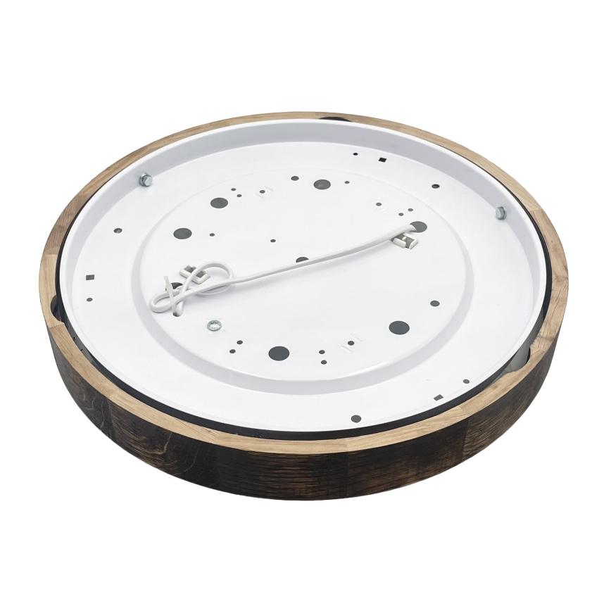 Plafoniera OAK SLIM 2xE27/15W/230V Ø 37 cm, rovere/marrone scuro