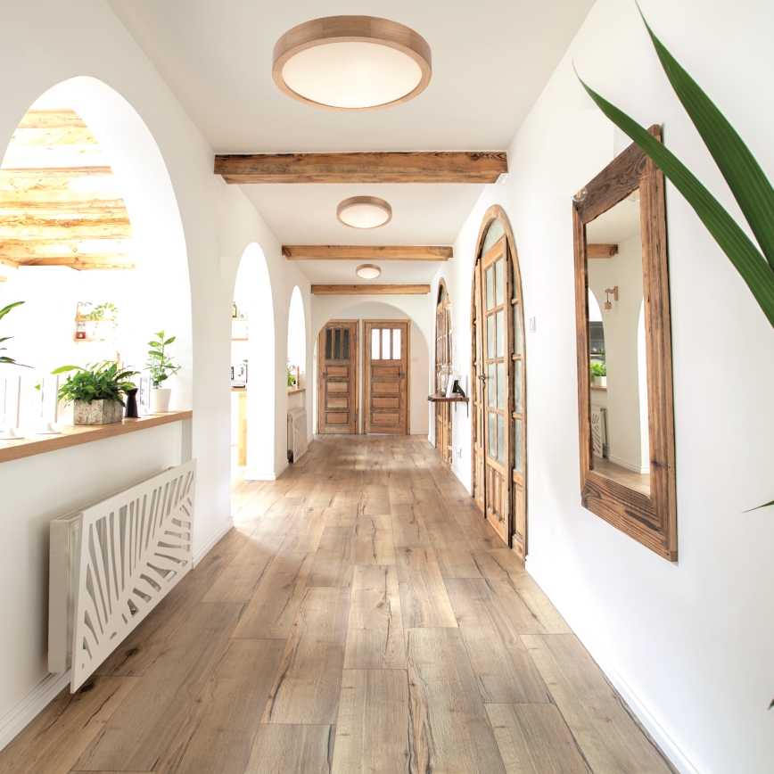 Plafoniera OAK SLIM 2xE27/60W/230V quercia ø 37 cm