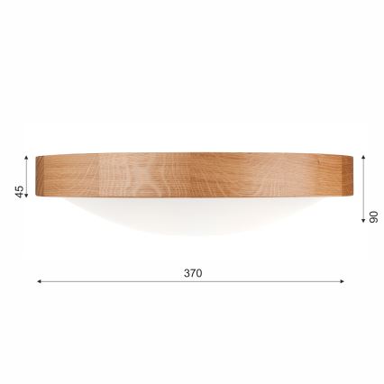 Lampada da soffitto OAK SLIM 2xE27/60W/230V rovere ? 37 cm