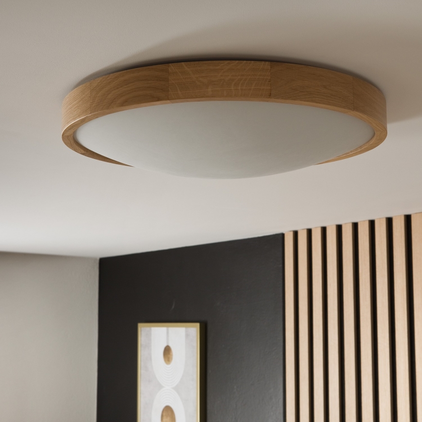 Plafoniera OAK SLIM 3×E27/60W/230V Quercia ø 47 cm