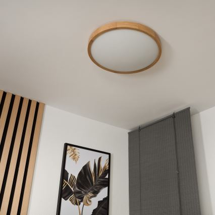 Plafoniera OAK SLIM 3×E27/60W/230V Quercia ø 47 cm