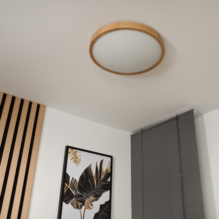 Plafoniera OAK SLIM 3×E27/60W/230V Quercia ø 47 cm