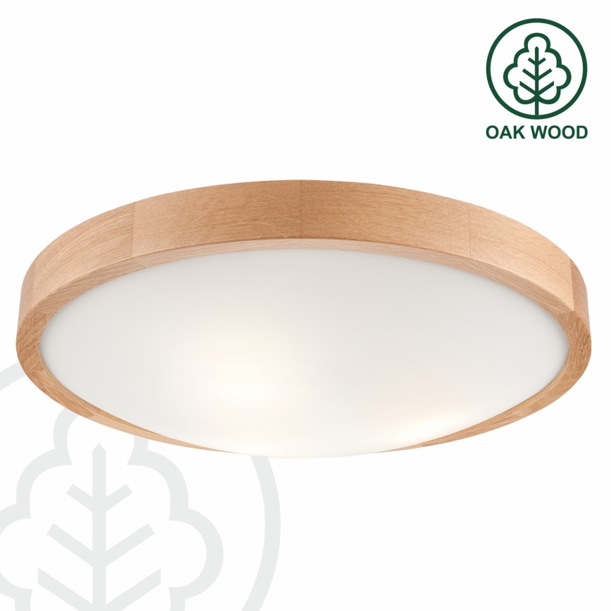 Plafoniera OAK SLIM 3×E27/60W/230V Quercia ø 47 cm