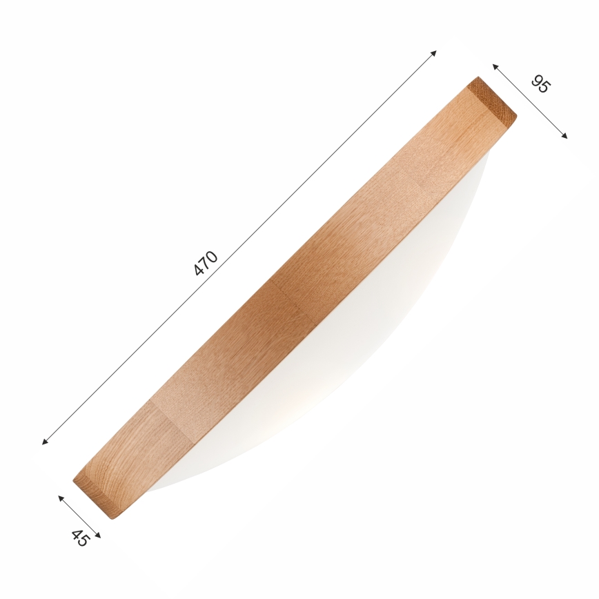 Plafoniera OAK SLIM 3×E27/60W/230V Quercia ø 47 cm