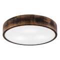 Plafoniera OAK SMOKY 3xE27/15W/230V ø 47,5 cm quercia/marrone scuro