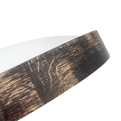 Plafoniera OAK SMOKY SLIM 2xE27/15W/230V Ø 37 cm rovere/marrone scuro