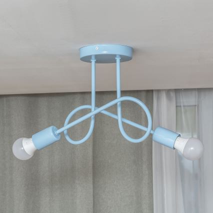 Plafoniera OXFORD 2xE27/15W/230V blu