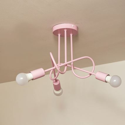 Plafoniera OXFORD 3xE27/15W/230V rosa
