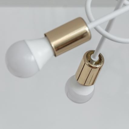 Plafoniera OXFORD 5xE27/15W/230V oro/bianco