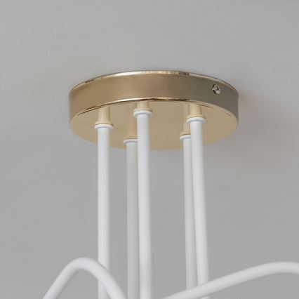 Plafoniera OXFORD 5xE27/15W/230V oro/bianco