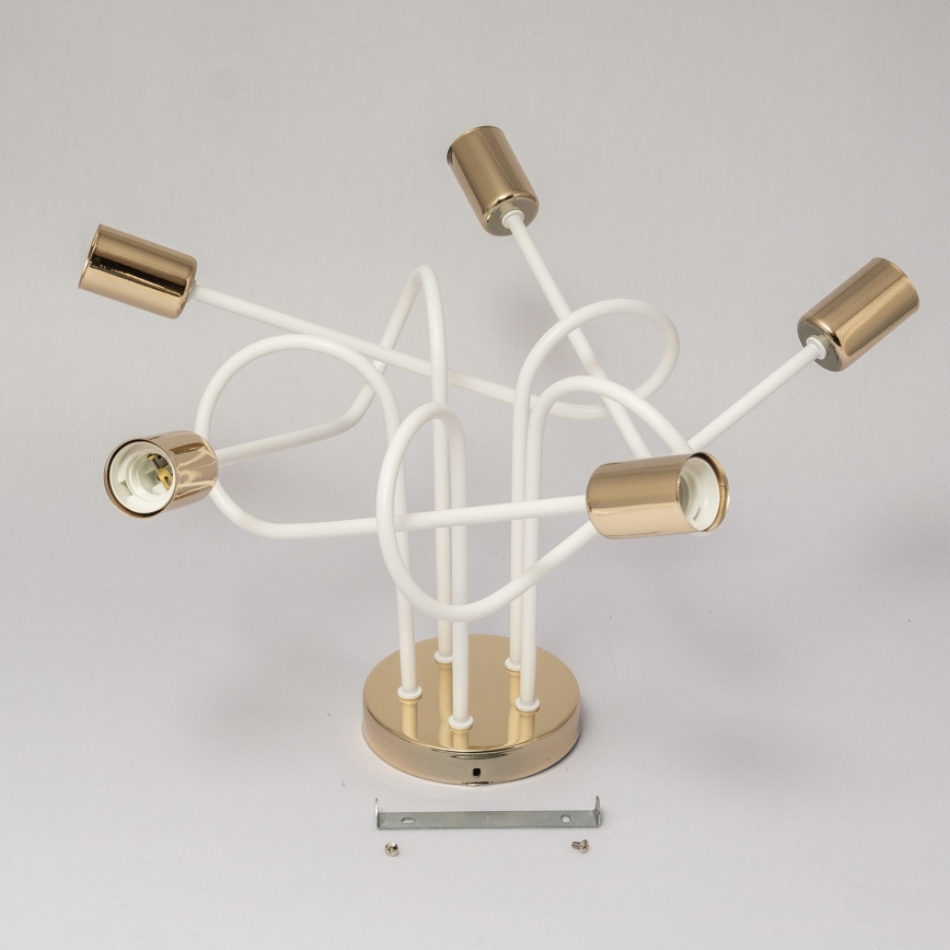 Plafoniera OXFORD 5xE27/15W/230V oro/bianco