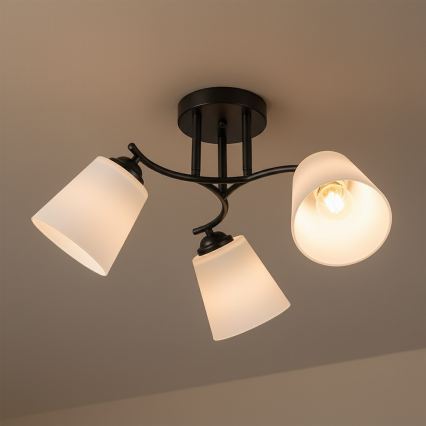 Plafoniera PAFOS 3xE27/15W/230V nero
