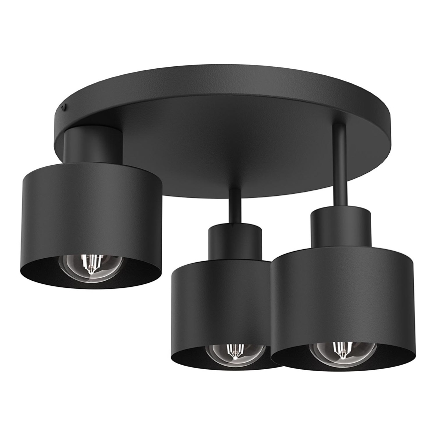 Plafoniera PARKLA 3xE27/15W/230V nero