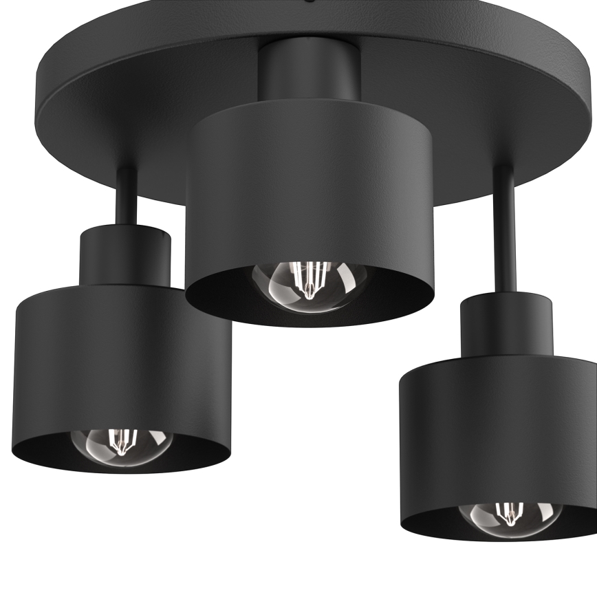 Plafoniera PARKLA 3xE27/15W/230V nero