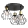 Plafoniera PARKLA 3xE27/15W/230V nero/oro