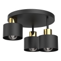 Plafoniera PARKLA 3xE27/15W/230V nero/oro