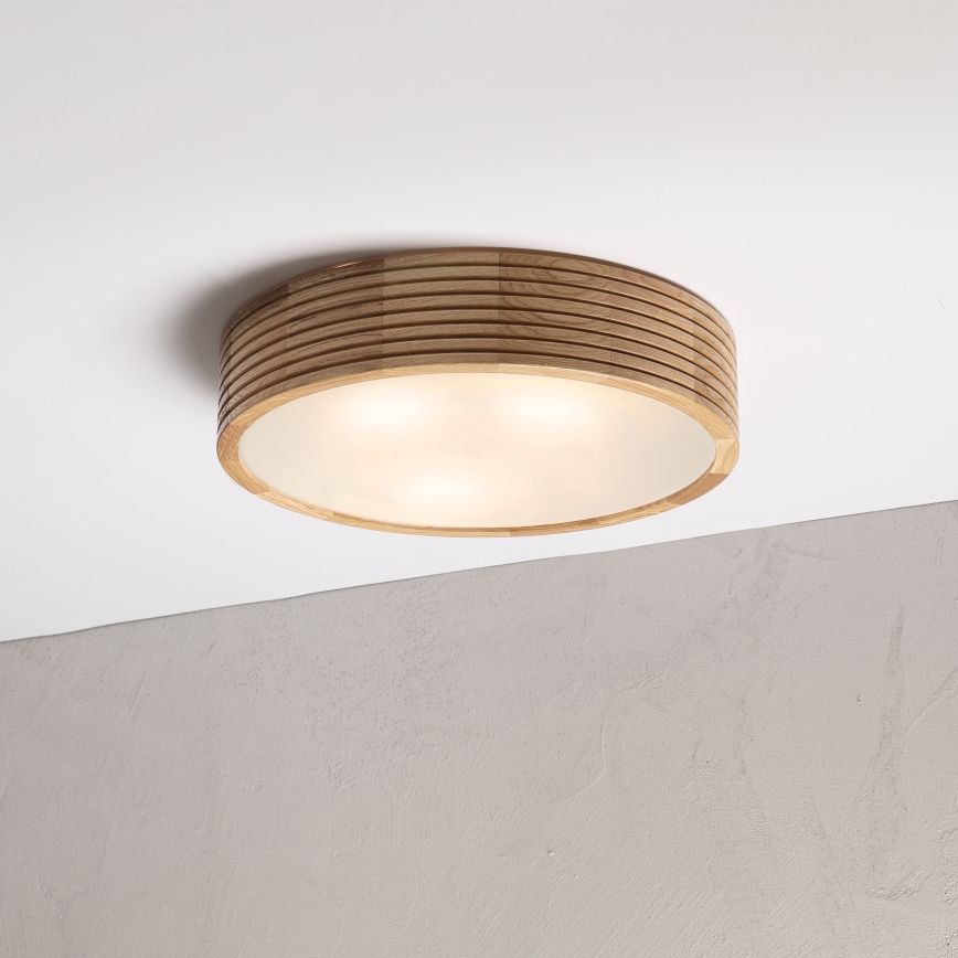 Plafoniera per bagno LINARO 3xE27/15W/230V IP54 rovere, diam. 37 cm