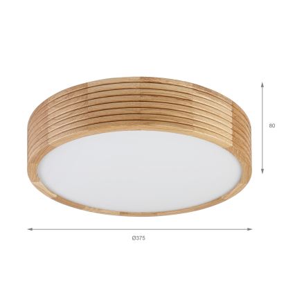 Plafoniera per bagno LINARO 3xE27/15W/230V IP54 rovere, diam. 37 cm