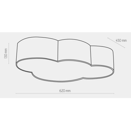 Plafoniera per bambini CLOUD 4xE27/15W/230V blu