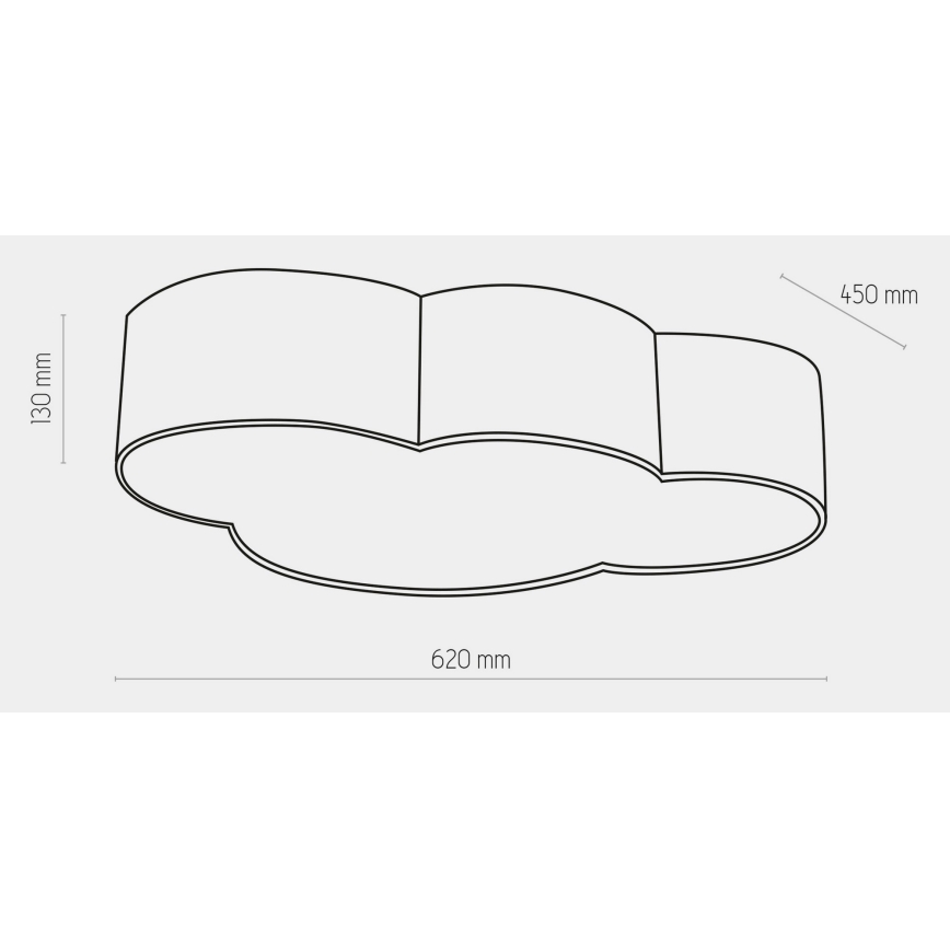 Plafoniera per bambini CLOUD 4xE27/15W/230V blu
