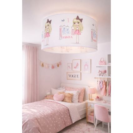Plafoniera per bambini GIRLS VIBES 1xE27/60W/230V Ø 40 cm Amo la moda