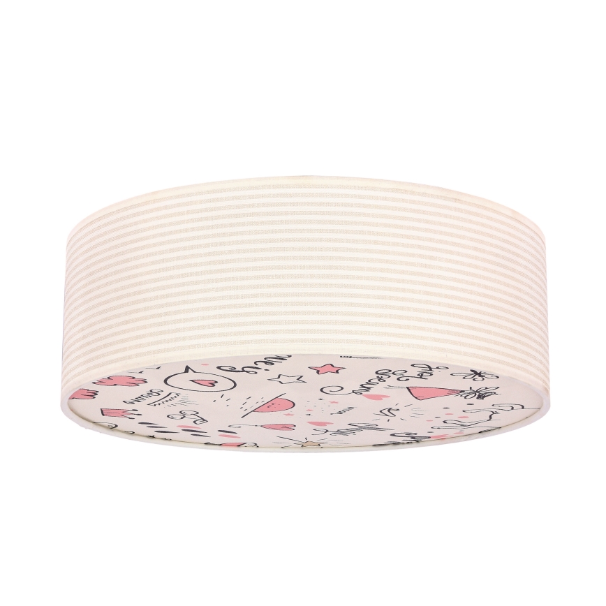 Plafoniera per bambini KIDDY 2xE27/40W/230V beige/rosa