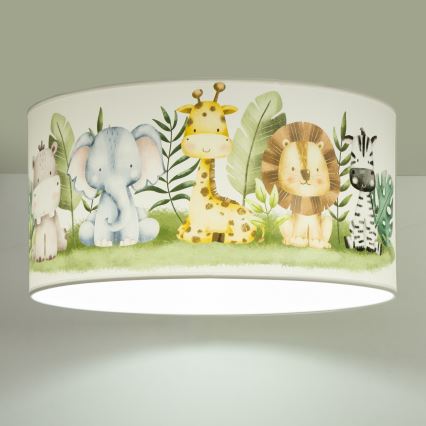 Plafoniera per cameretta KIDS ROOM 1xE27/60W/230V Ø 40 cm - giungla