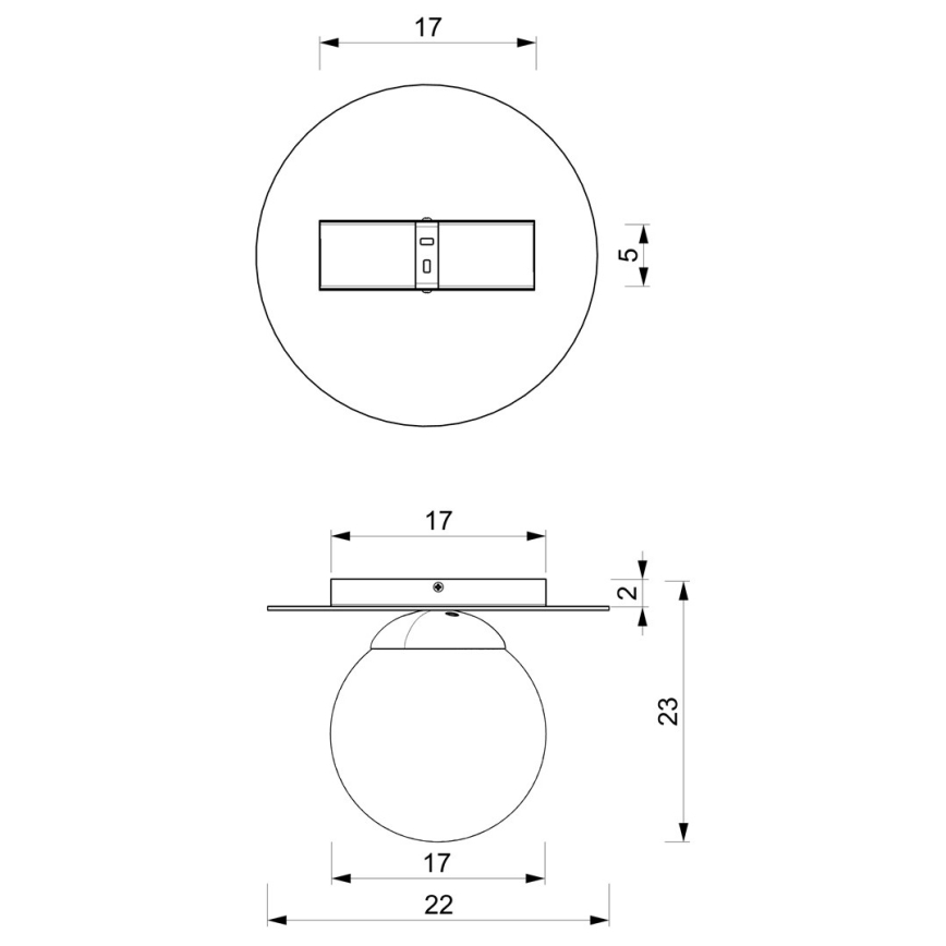 Plafoniera PLATO 1xE14/40W/230V d. 22 cm