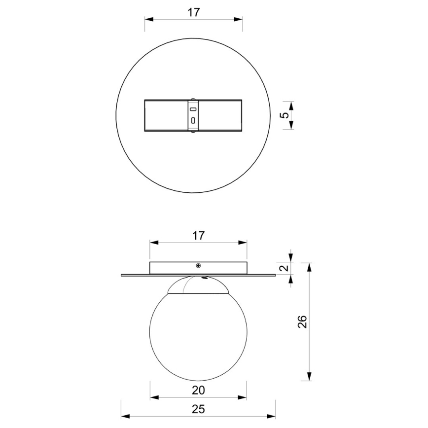 Plafoniera PLATO 1xE14/40W/230V diametro 25 cm