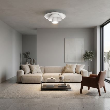 Plafoniera PLATO 1xE27/15W/230V Ø 32 cm bianca