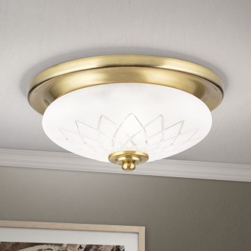 Plafoniera PORTO 1xE27/40W/230V diametro 26 cm oro