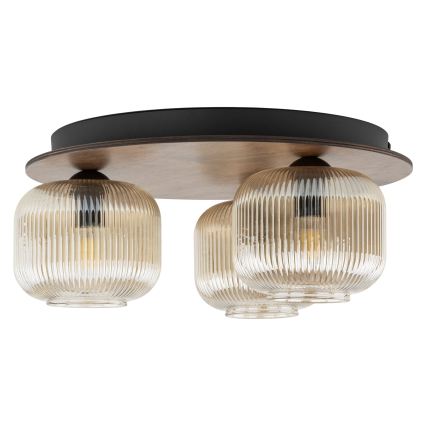 Plafoniera SALVIA 3xE14/10W/230V Ø 40 cm marrone/marrone fumé
