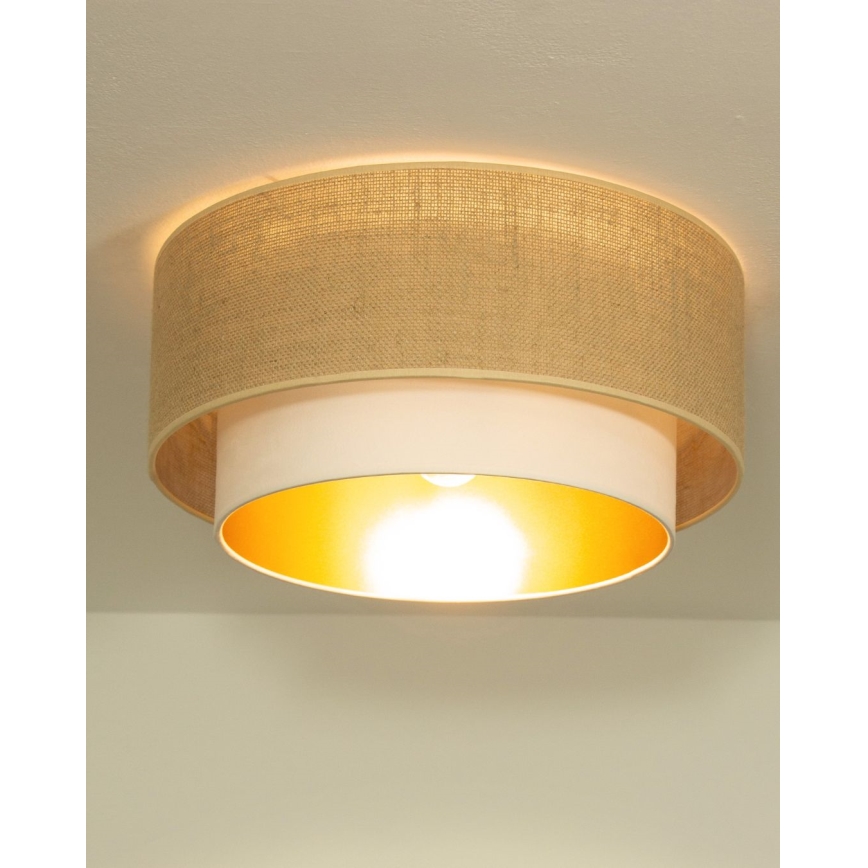 Plafoniera SARTA 1xE27/60W/230V diam. 45 cm bianco/iuta