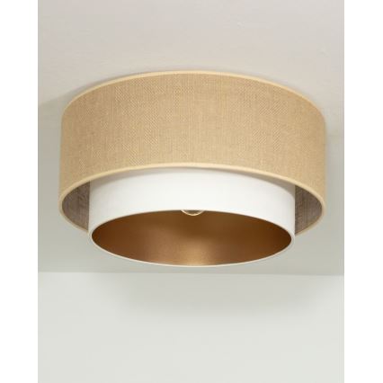 Plafoniera SARTA 1xE27/60W/230V diam. 45 cm bianco/iuta