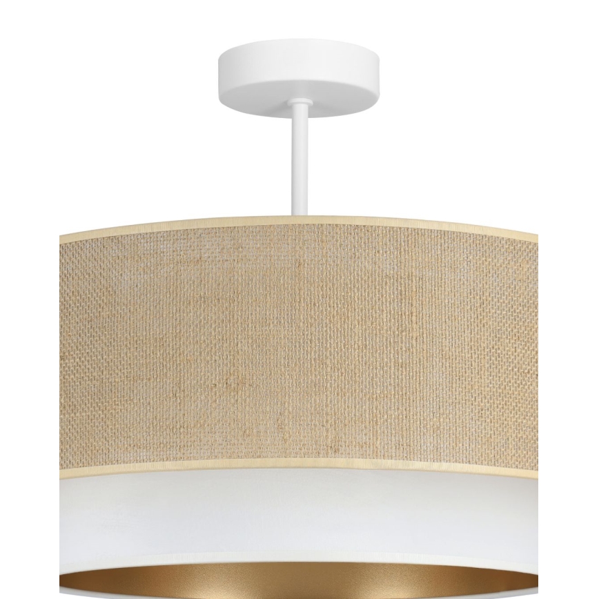 Plafoniera SARTA 1xE27/60W/230V Ø 45 cm bianco/iuta