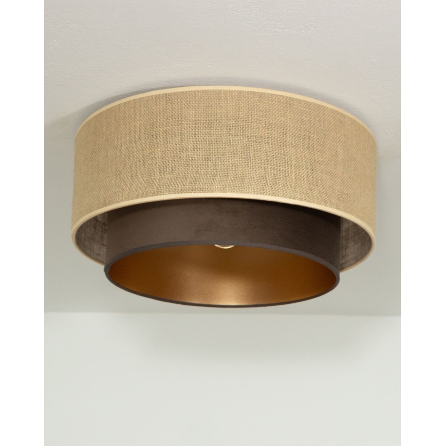 Plafoniera SARTA 1xE27/60W/230V Ø 45 cm marrone/iuta